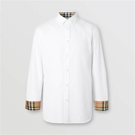 burberry monogram motif stretch cotton poplin shirt|Sherwood Monogram Motif Slim Fit Stretch Poplin Button.